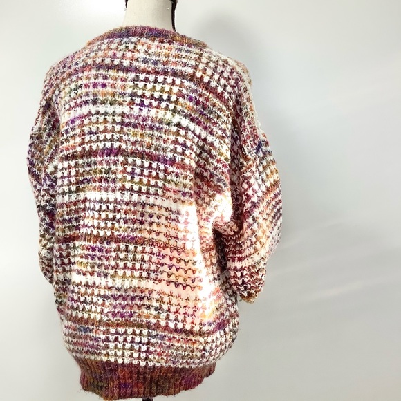 VINTAGE Rainbow Knit Unisex Sweater - Picture 11 of 16